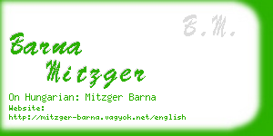 barna mitzger business card